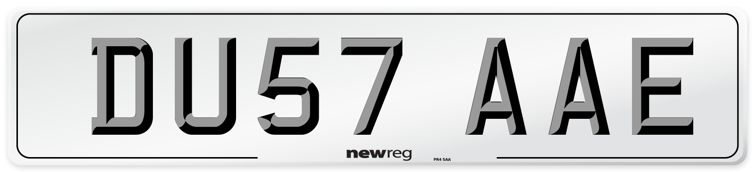 DU57 AAE Number Plate from New Reg